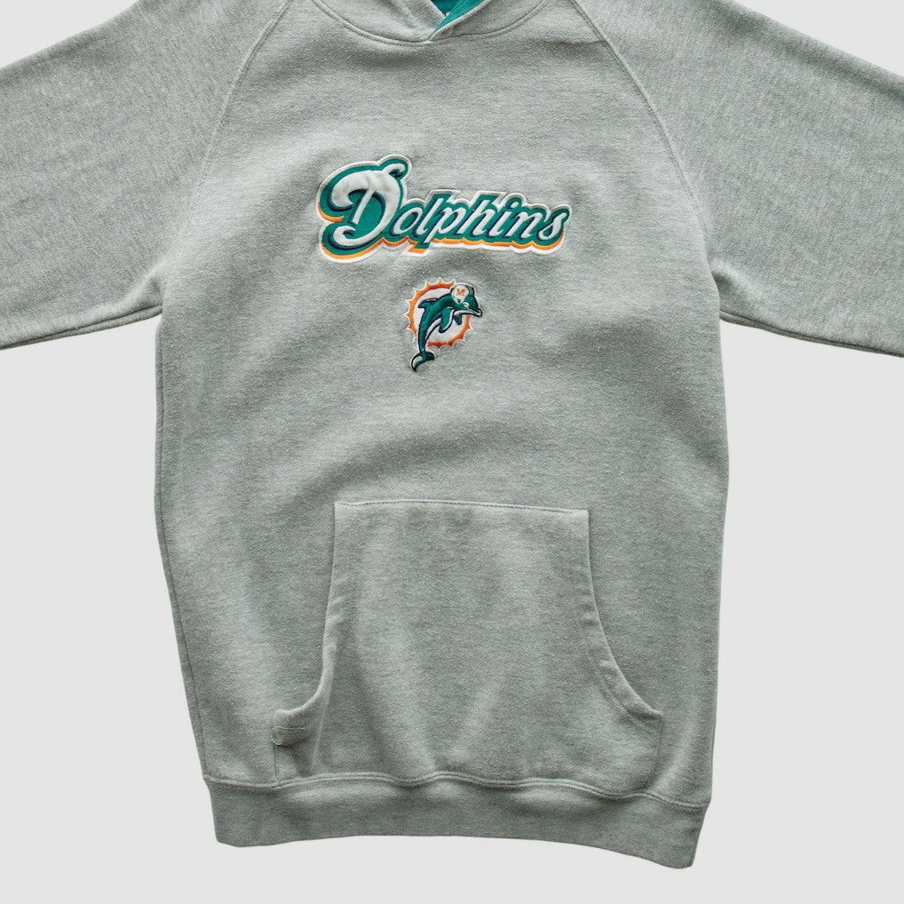Fanatics Miami Dolphins NFL 2000s Hooded Pullover Sweatshirt Heather Gray Vintage