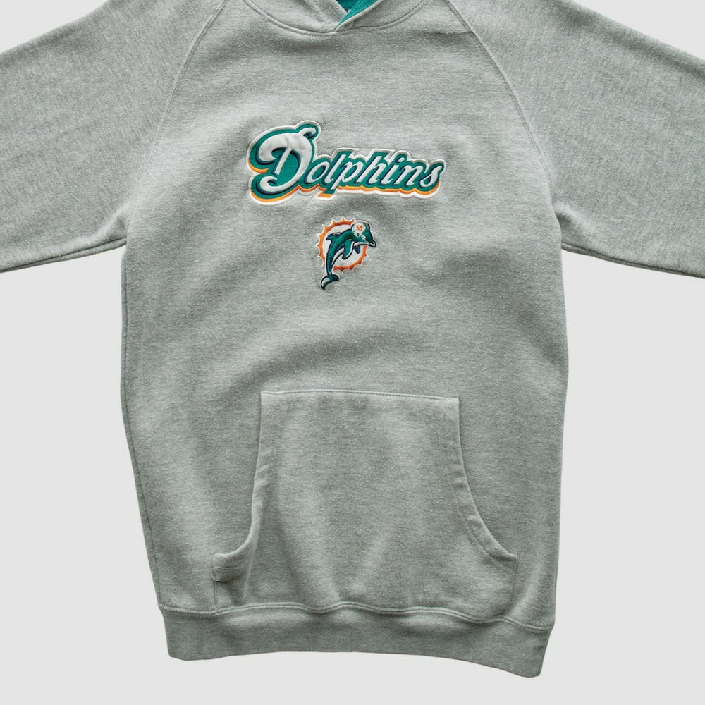 Fanatics Miami Dolphins NFL 2000s Hooded Pullover Sweatshirt Heather Gray Vintage