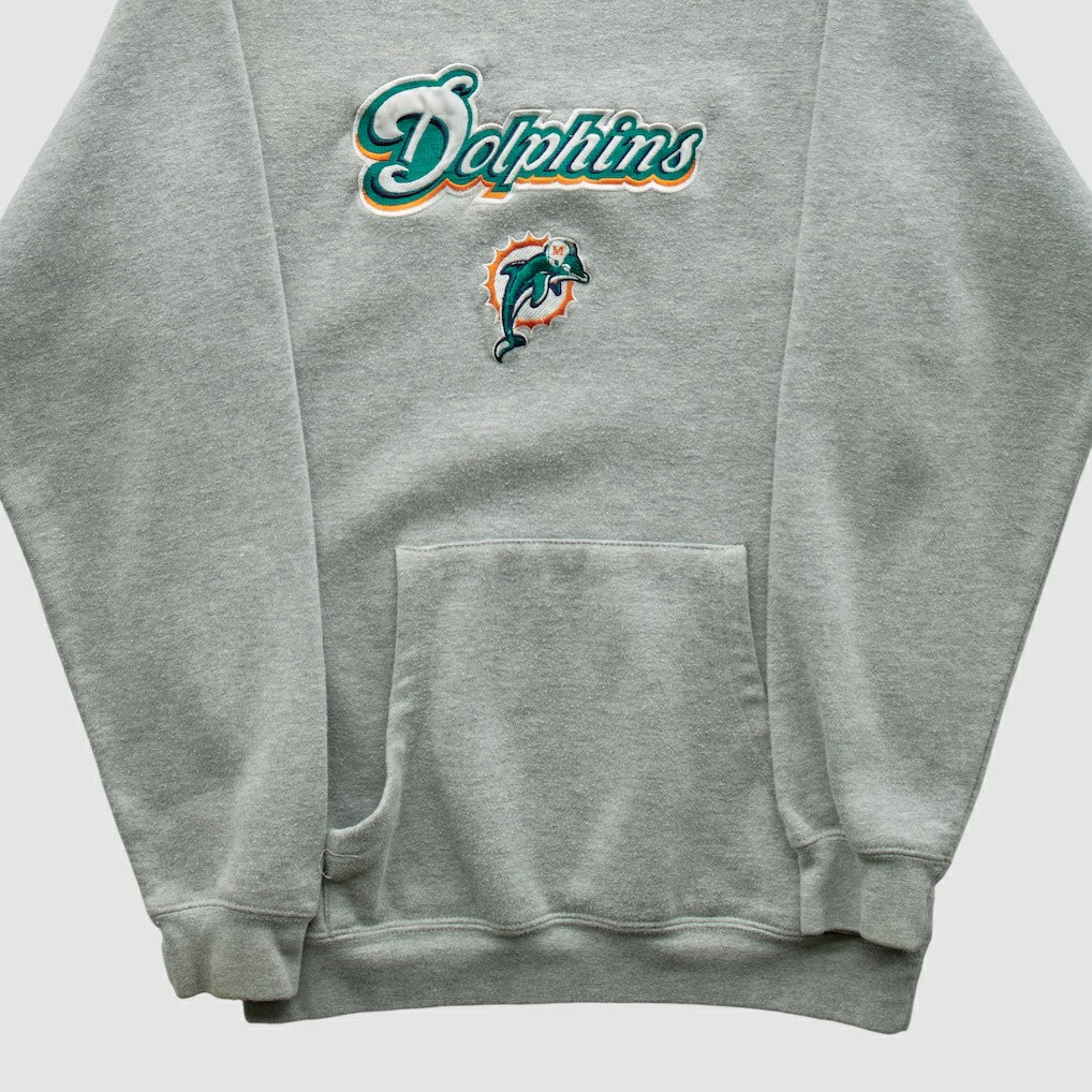 Fanatics Miami Dolphins NFL 2000s Hooded Pullover Sweatshirt Heather Gray Vintage