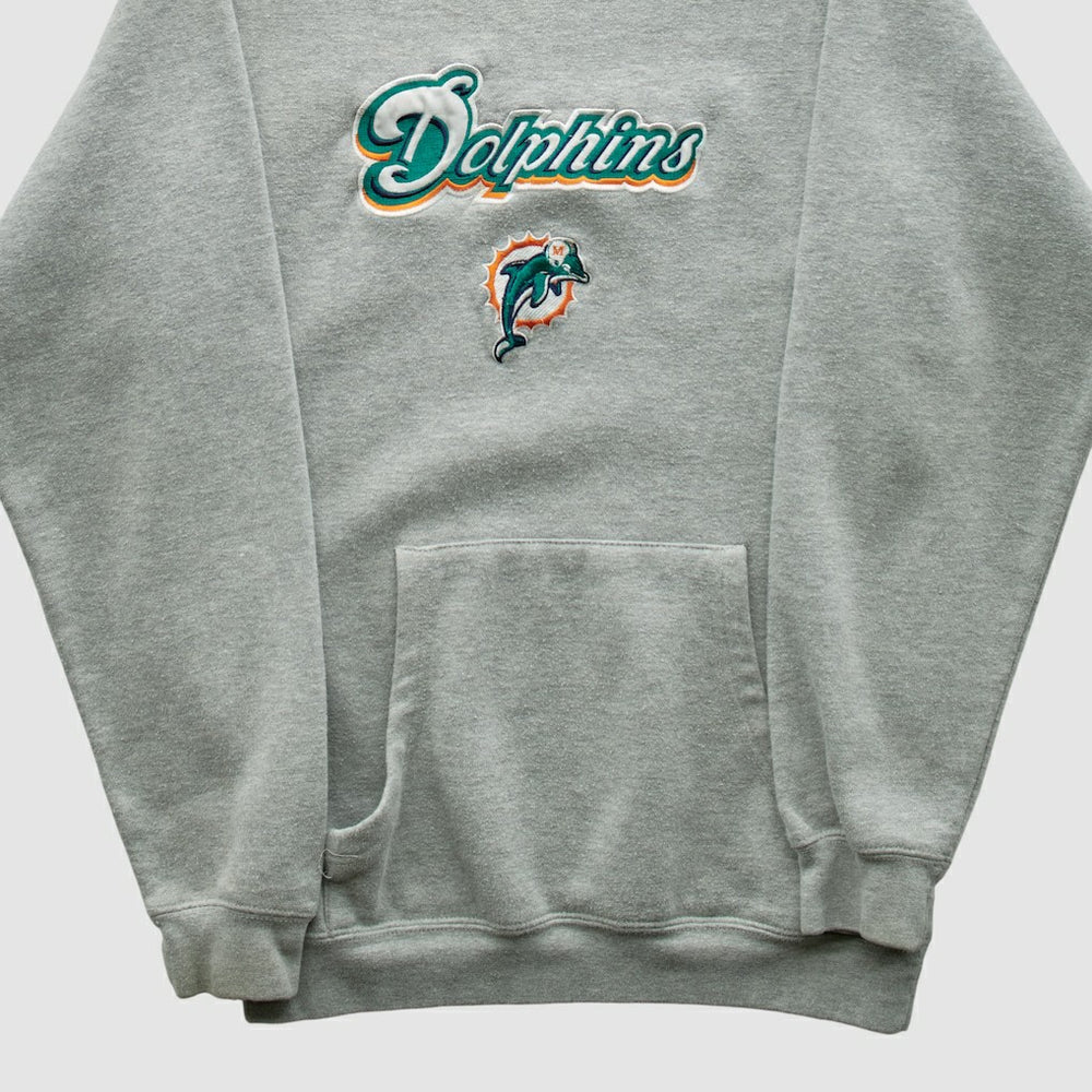 Fanatics Miami Dolphins NFL 2000s Hooded Pullover Sweatshirt Heather Gray Vintage