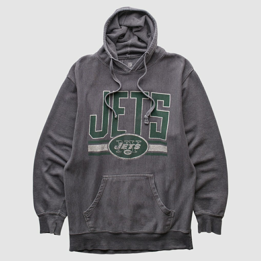 Fanatics New York Jets NFL 2010s Hooded Pullover Sweatshirt Dark Heather Gray Vintage