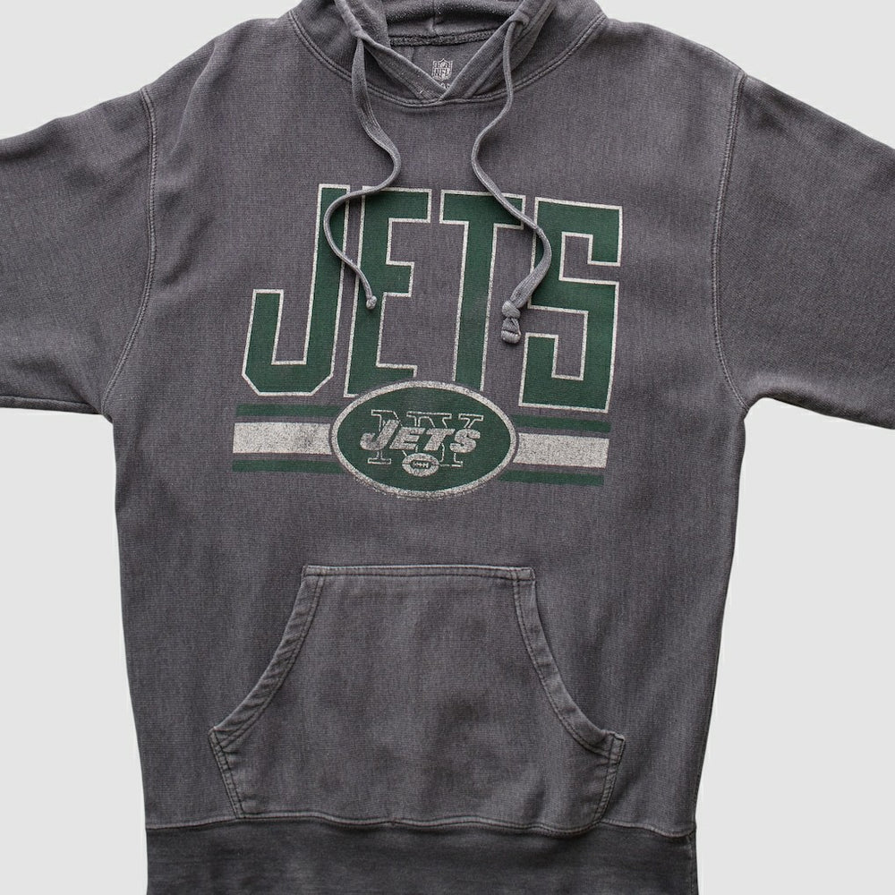 Fanatics New York Jets NFL 2010s Hooded Pullover Sweatshirt Dark Heather Gray Vintage