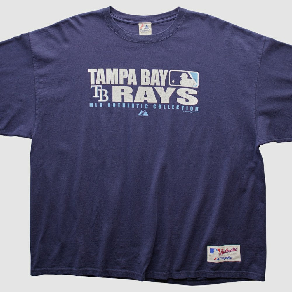 Tampa Bay Rays Majestic 2000s T-shirt - Navy - 3XVintage - Fanatics on Sale