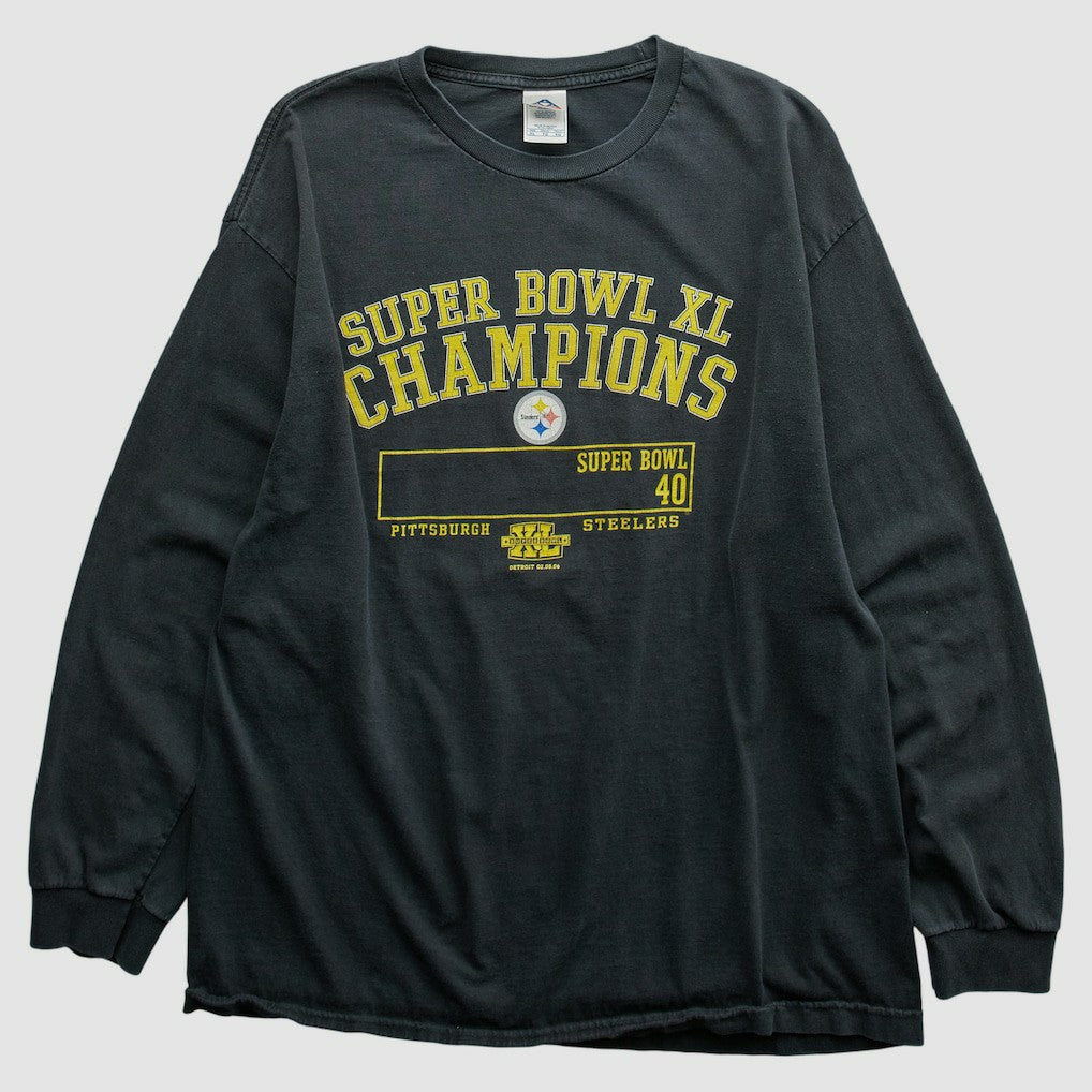Fanatics Pittsburgh Steelers Alstyle Apparel 2006 Long Sleeve T-shirt Black Vintage