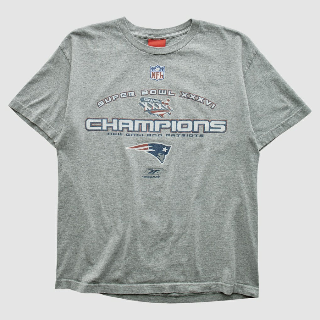 Fanatics New England Patriots Reebok 2002 T-shirt Heather Gray Vintage