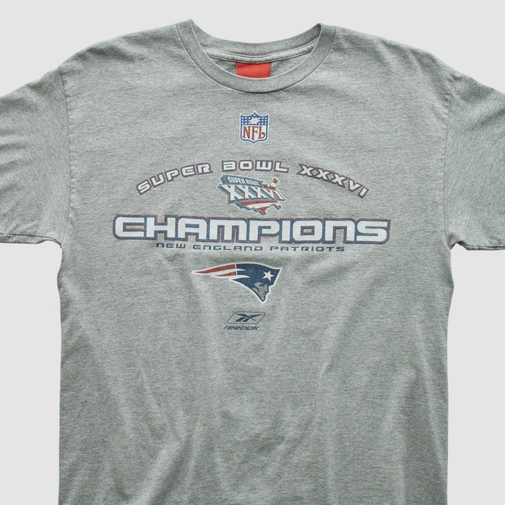Fanatics New England Patriots Reebok 2002 T-shirt Heather Gray Vintage