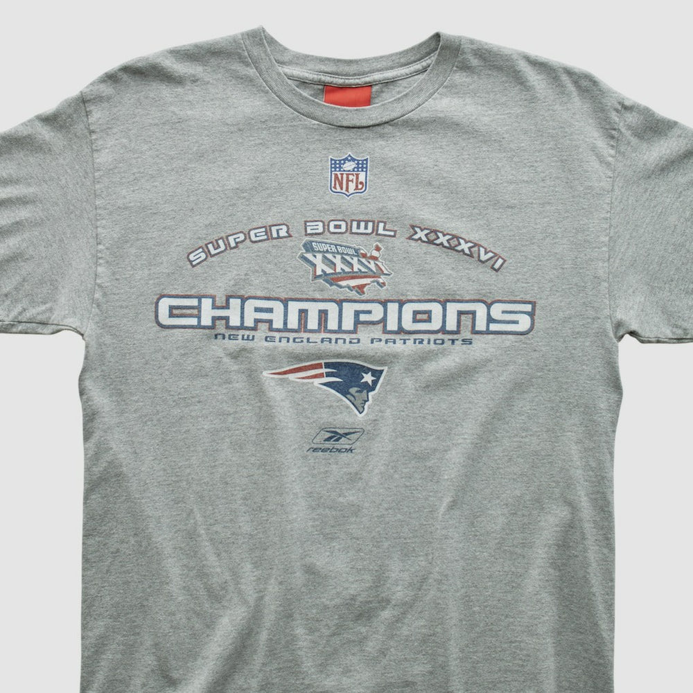 Fanatics New England Patriots Reebok 2002 T-shirt Heather Gray Vintage