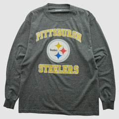 Fanatics Pittsburgh Steelers 2000s Long Sleeve T-shirt Dark Heather Gray Vintage