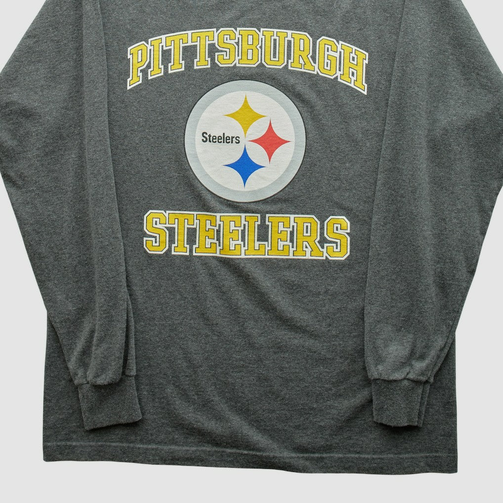 Fanatics Pittsburgh Steelers 2000s Long Sleeve T-shirt Dark Heather Gray Vintage