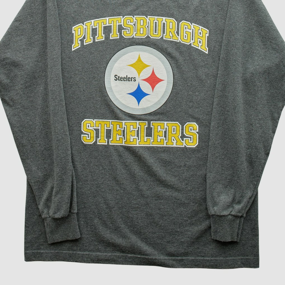 Fanatics Pittsburgh Steelers 2000s Long Sleeve T-shirt Dark Heather Gray Vintage
