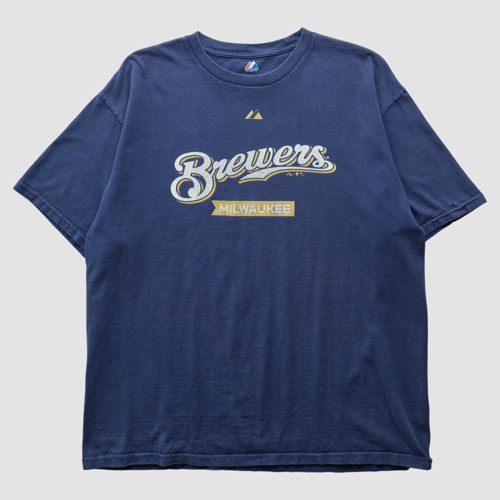 Milwaukee Brewers Majestic 2010 T-shirt - Navy - XVintage - Fanatics Online
