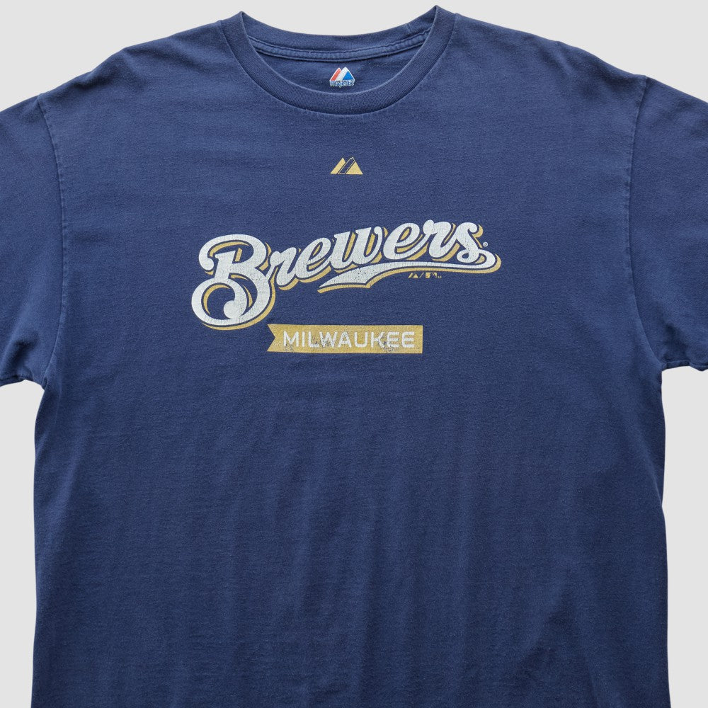 Milwaukee Brewers Majestic 2010 T-shirt - Navy - XVintage - Fanatics Online
