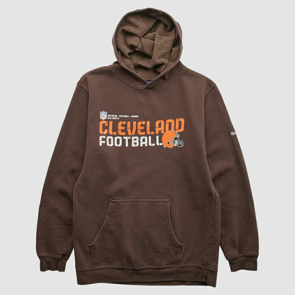 Fanatics Cleveland Browns Reebok 2000s Hooded Pullover Sweatshirt Brown Vintage