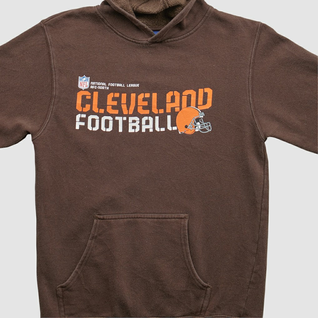 Fanatics Cleveland Browns Reebok 2000s Hooded Pullover Sweatshirt Brown Vintage