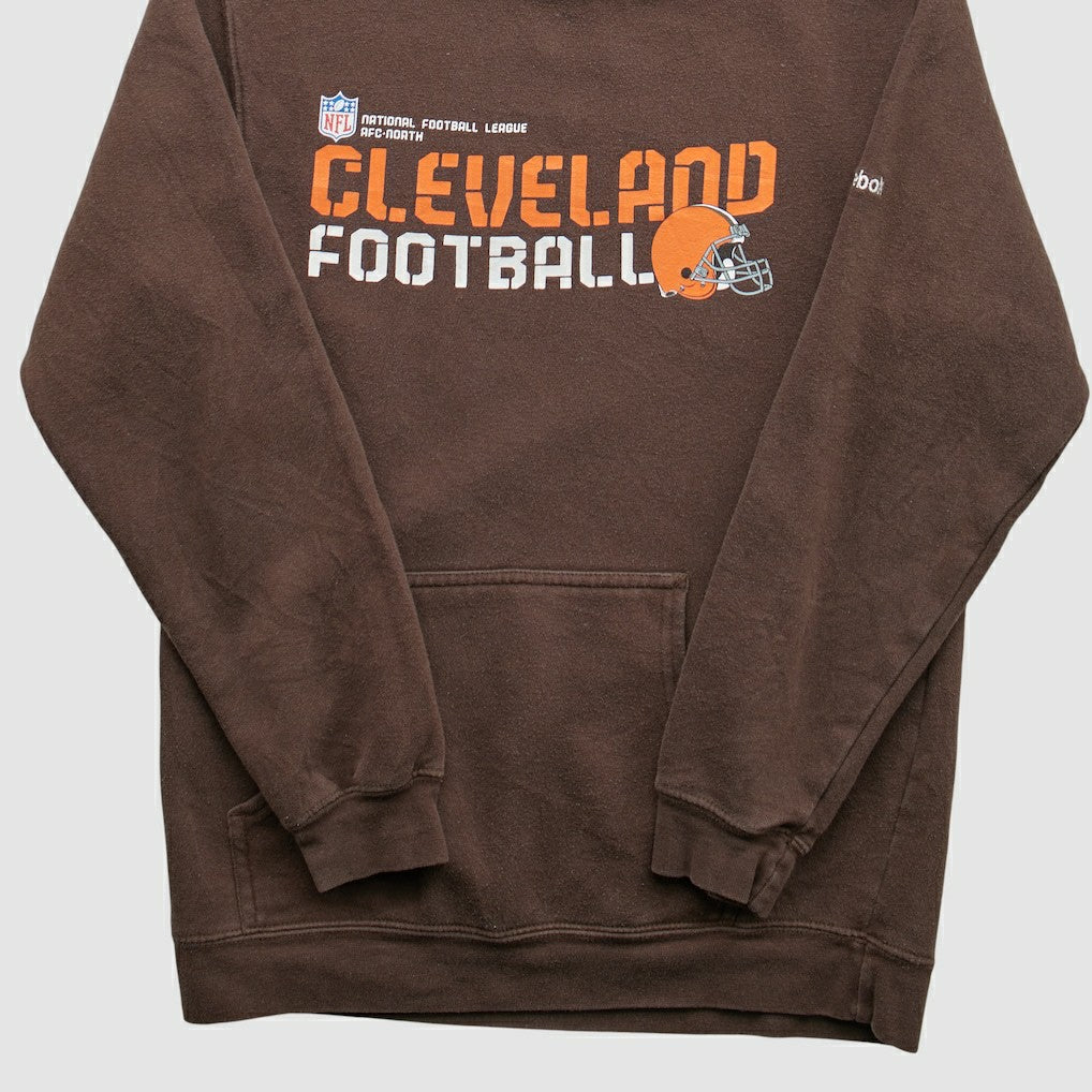 Fanatics Cleveland Browns Reebok 2000s Hooded Pullover Sweatshirt Brown Vintage