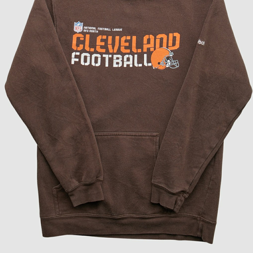 Fanatics Cleveland Browns Reebok 2000s Hooded Pullover Sweatshirt Brown Vintage