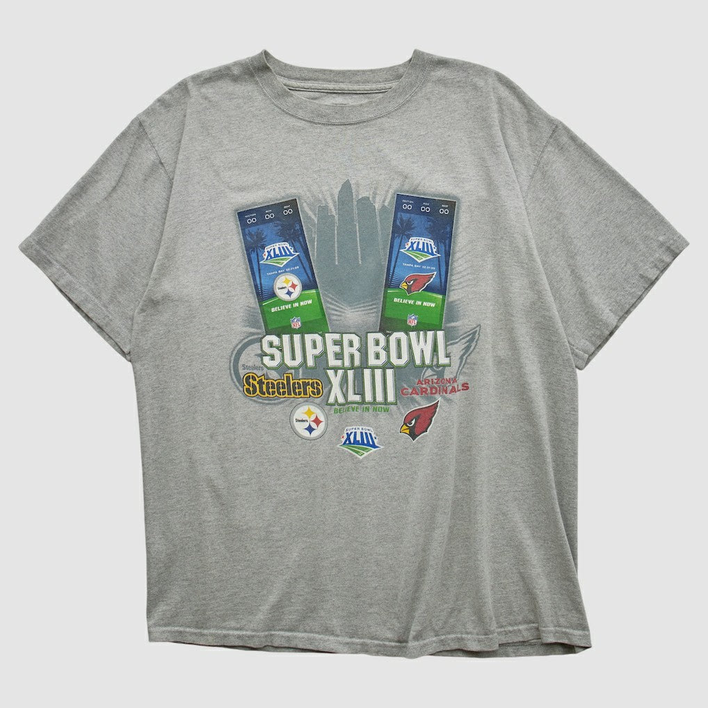 Fanatics NFL Super Bowl XLIII NFL 2009 T-shirt Heather Gray Vintage