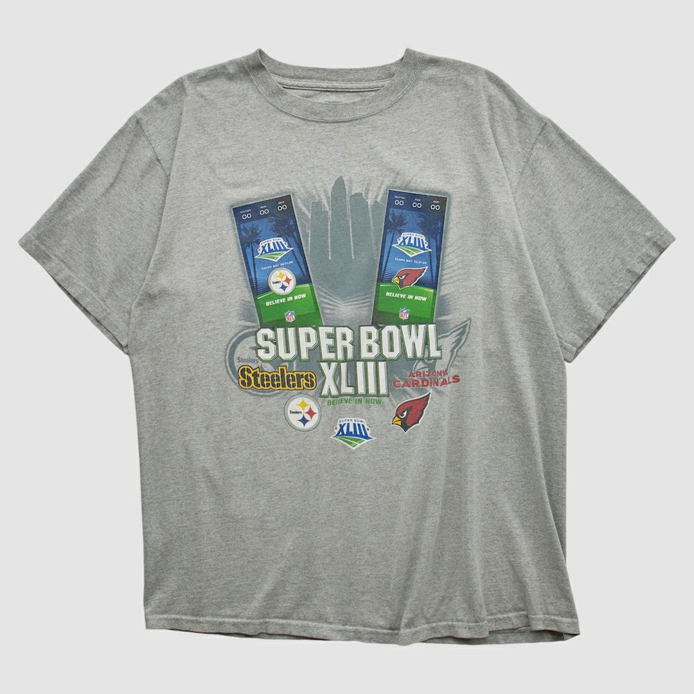 Fanatics NFL Super Bowl XLIII NFL 2009 T-shirt Heather Gray Vintage