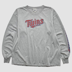 Minnesota Twins Lee Apparel 2000s Long Sleeve T-shirt - Heather Gray - Vintage - Fanatics Online