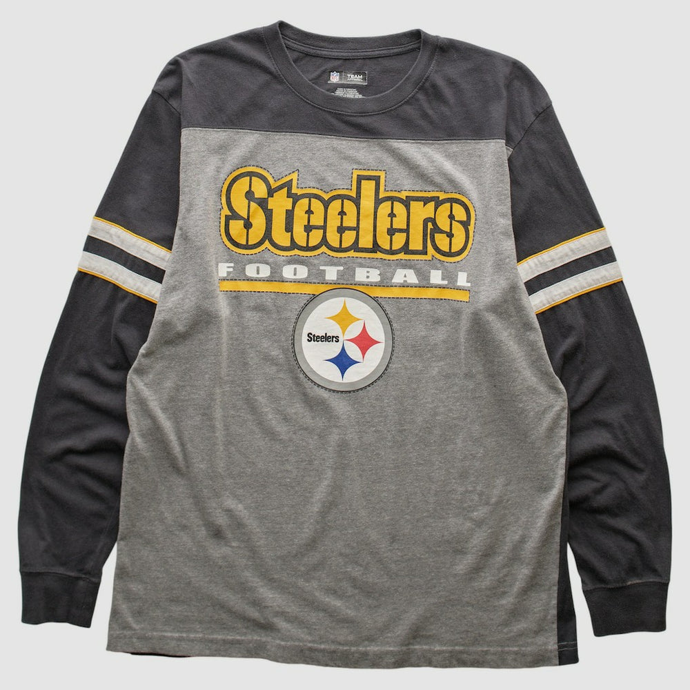 Fanatics Pittsburgh Steelers NFL 2010s Long Sleeve T-shirt Heather Gray Vintage