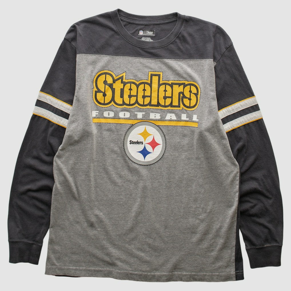Fanatics Pittsburgh Steelers NFL 2010s Long Sleeve T-shirt Heather Gray Vintage