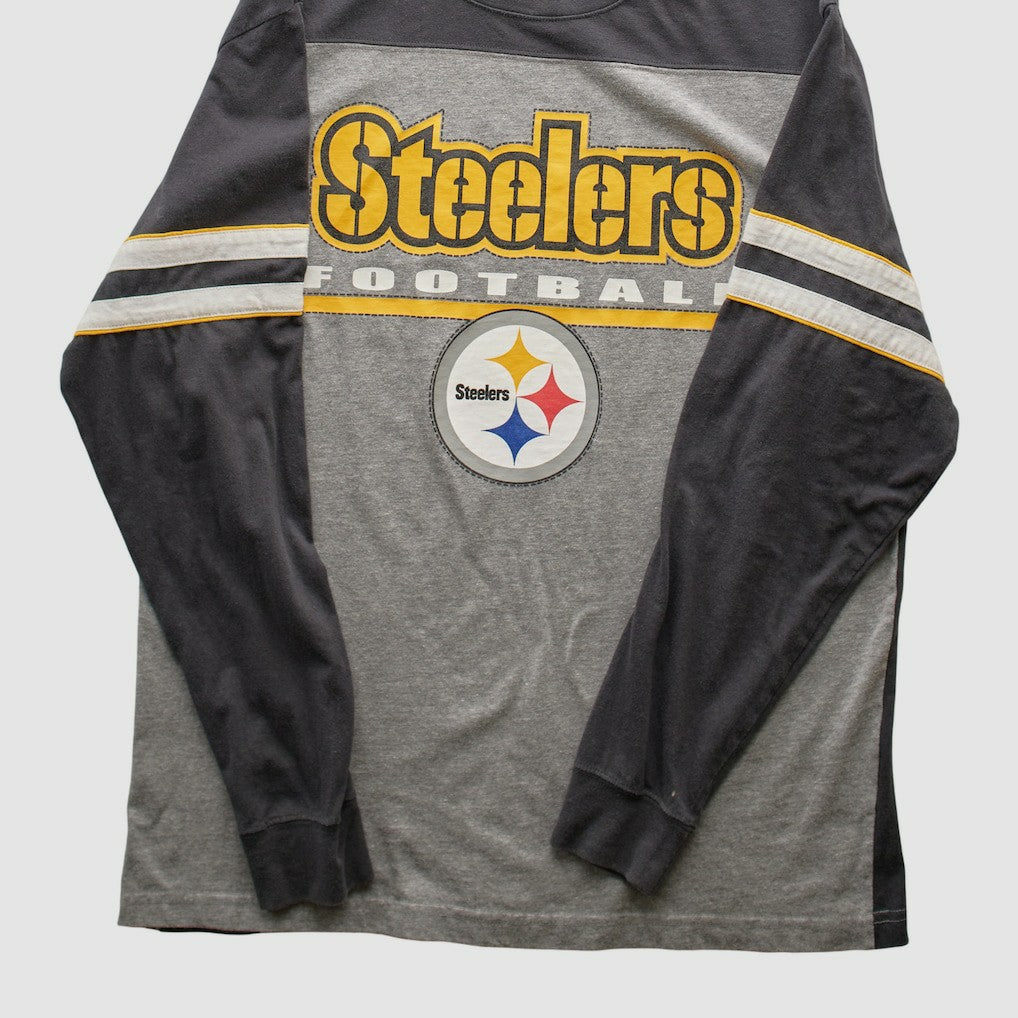 Fanatics Pittsburgh Steelers NFL 2010s Long Sleeve T-shirt Heather Gray Vintage