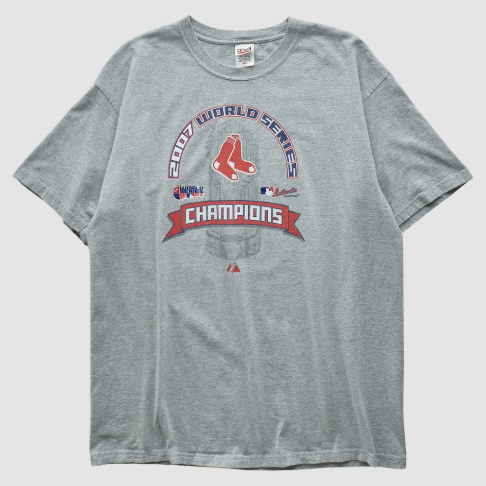 Boston Red Sox Anvil 2007 T-shirt - Heather Gray - Vintage - Fanatics on Sale