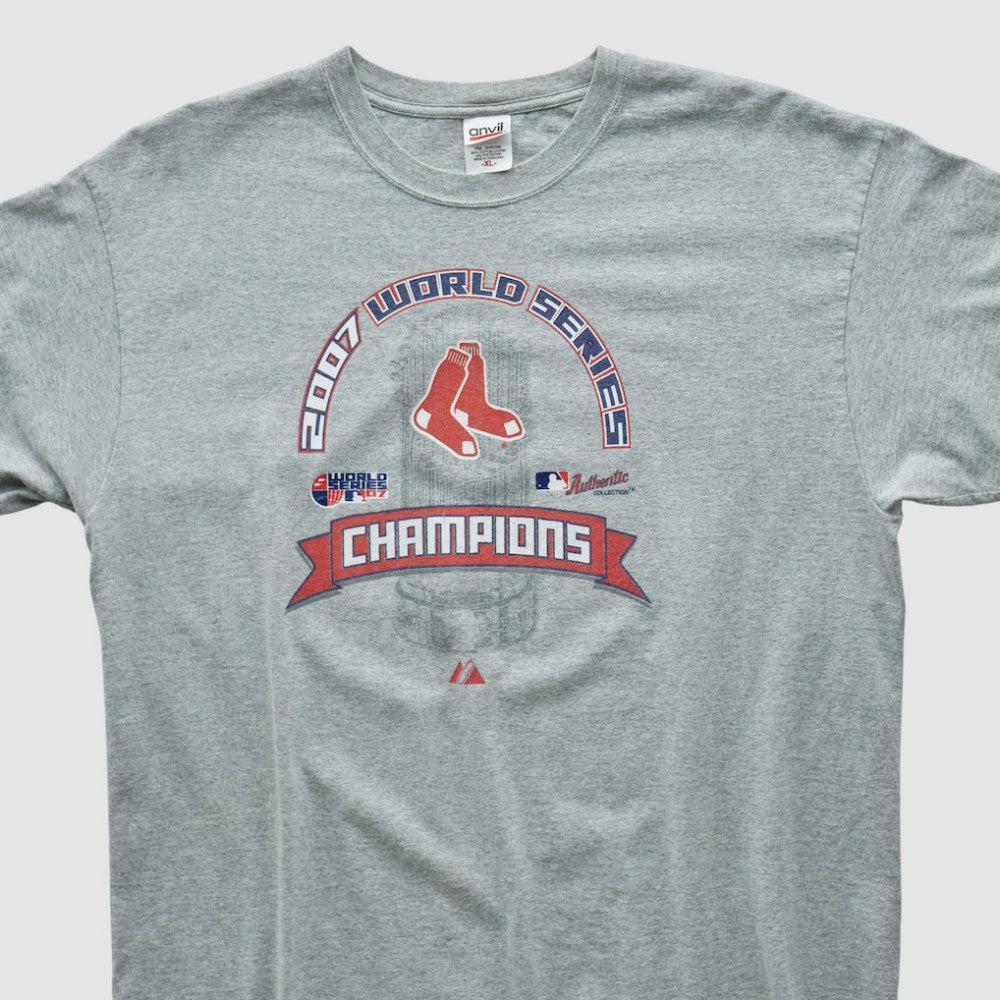 Boston Red Sox Anvil 2007 T-shirt - Heather Gray - Vintage - Fanatics on Sale