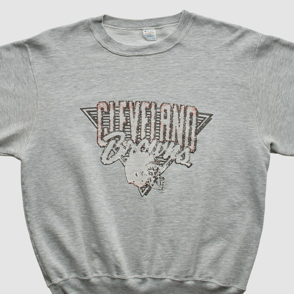 Fanatics Cleveland Browns Champion 90s Pullover Sweatshirt Heather Gray Vintage