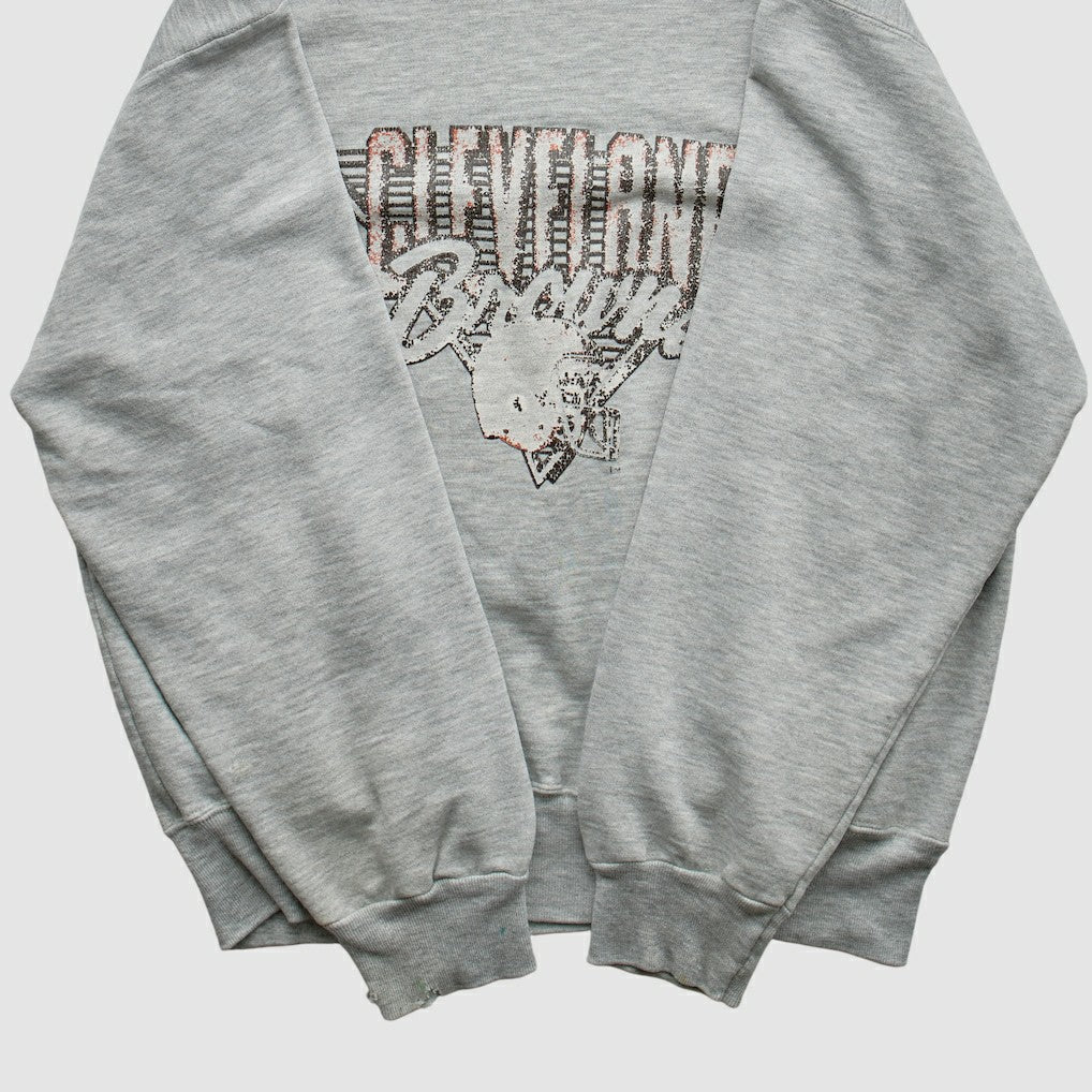 Fanatics Cleveland Browns Champion 90s Pullover Sweatshirt Heather Gray Vintage