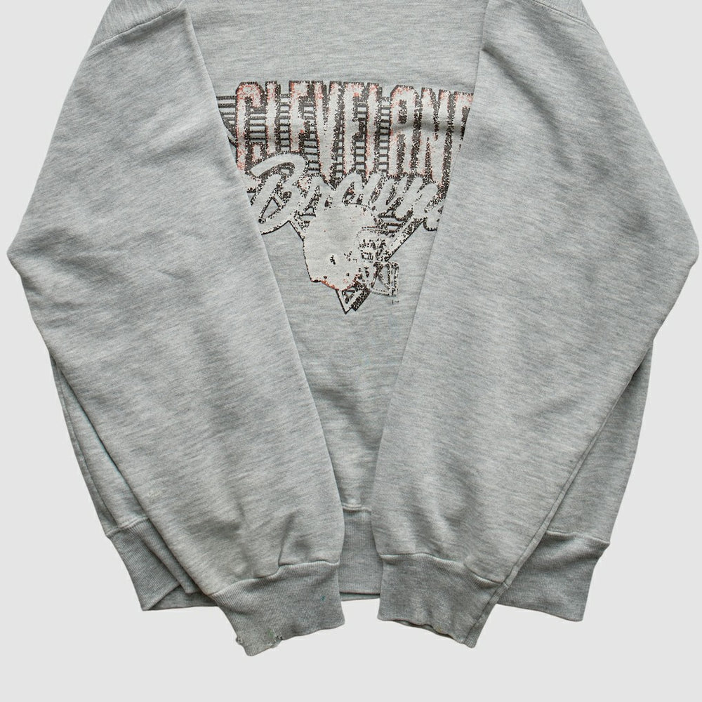 Fanatics Cleveland Browns Champion 90s Pullover Sweatshirt Heather Gray Vintage
