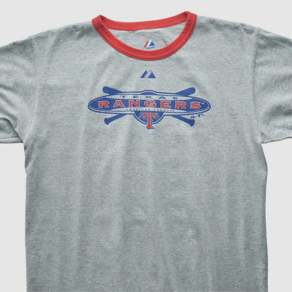 Texas Rangers Majestic 2010 T-shirt - Heather Gray - Vintage - Fanatics Discount