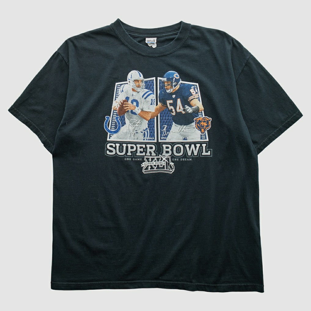 Fanatics Superbowl XLII Anvil 2008 T-shirt Black Vintage