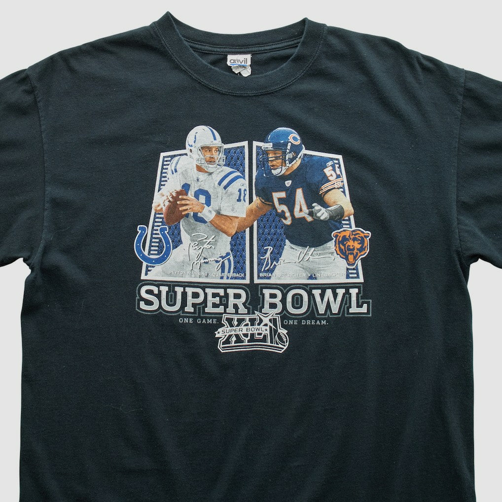 Fanatics Superbowl XLII Anvil 2008 T-shirt Black Vintage