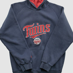Minnesota Twins Majestic 2000s Hooded Pullover Sweatshirt - Navy - XXVintage - Fanatics Lifestyle