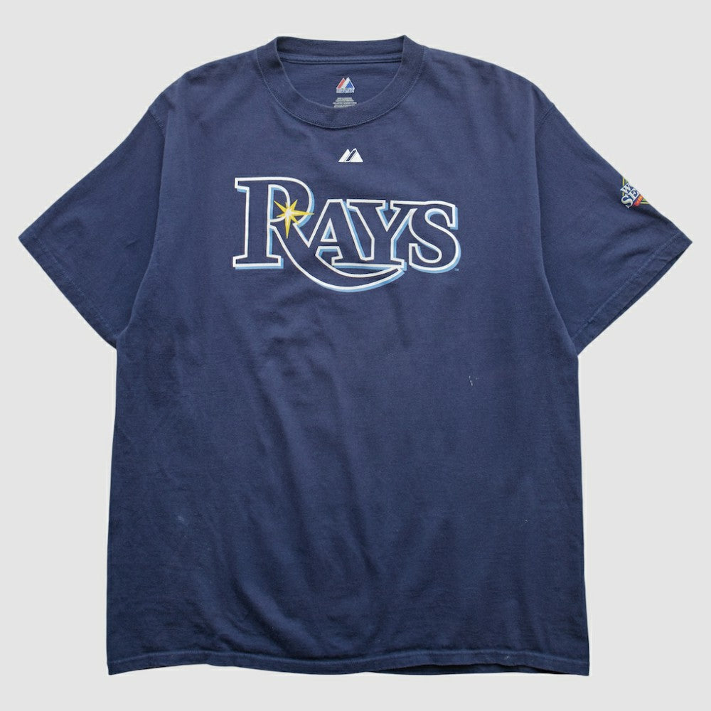 Tampa Bay Rays Majestic 2008 T-shirt - Navy - Vintage - Fanatics Sale