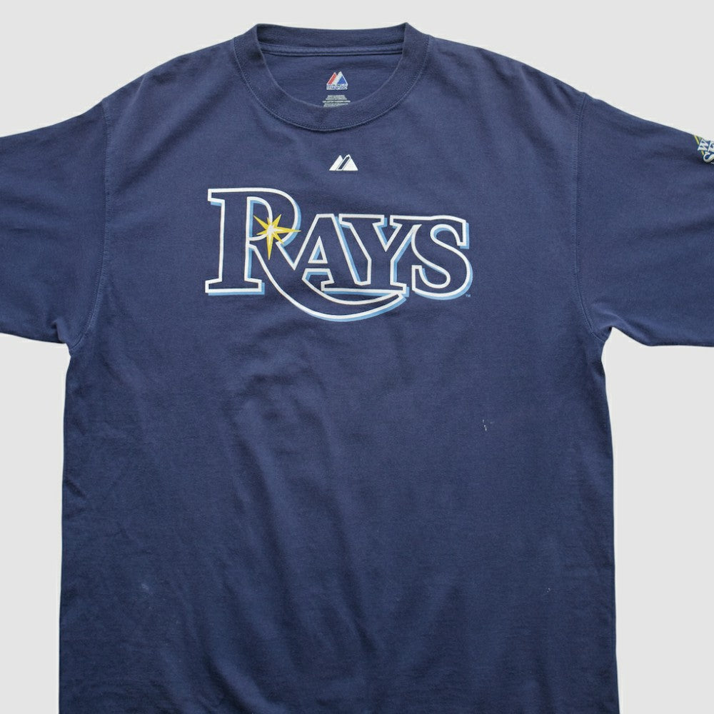 Tampa Bay Rays Majestic 2008 T-shirt - Navy - Vintage - Fanatics Sale