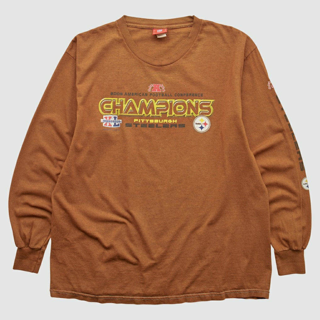 Fanatics Pittsburgh Steelers NFL 2006 Long Sleeve T-shirt Brown Vintage