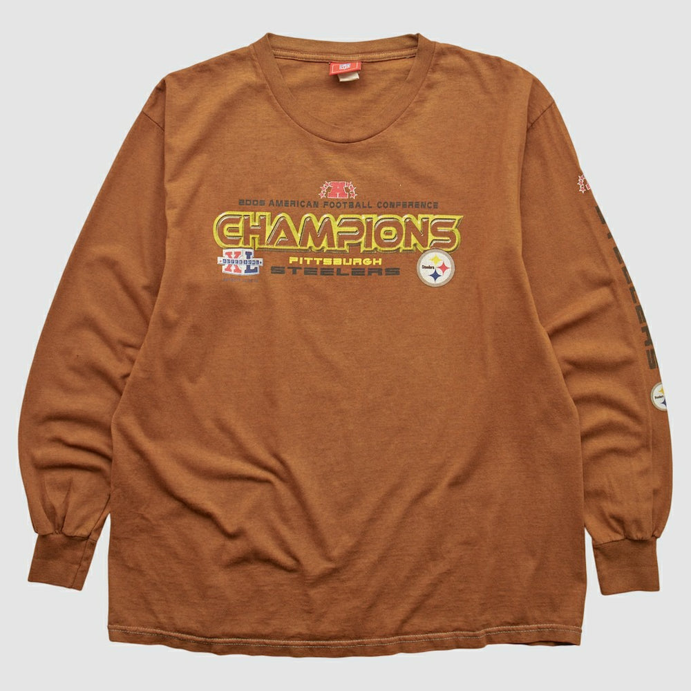 Fanatics Pittsburgh Steelers NFL 2006 Long Sleeve T-shirt Brown Vintage