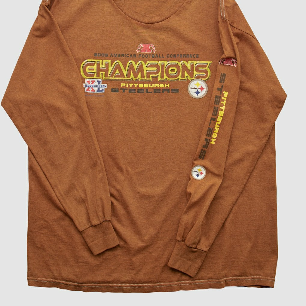 Fanatics Pittsburgh Steelers NFL 2006 Long Sleeve T-shirt Brown Vintage