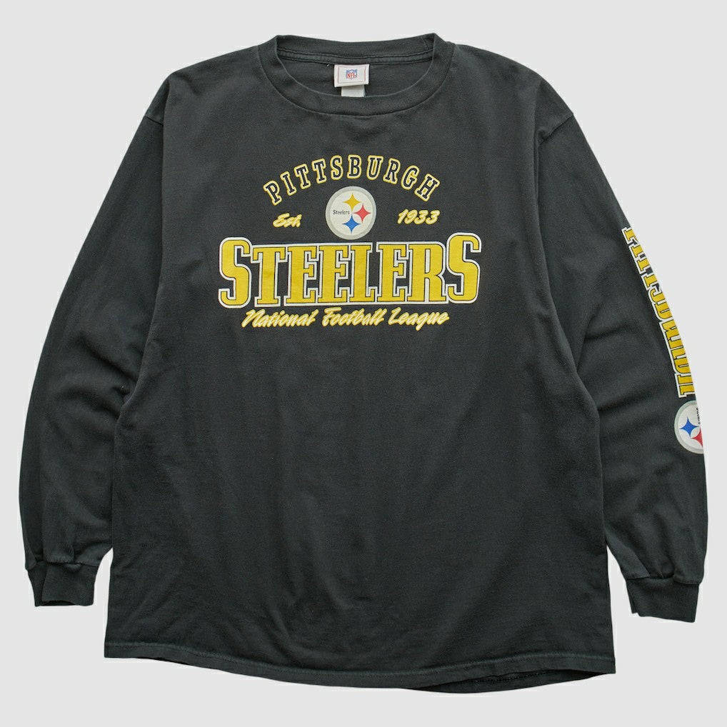 Fanatics Pittsburgh Steelers NFL 2000s Long Sleeve T-shirt Black Vintage