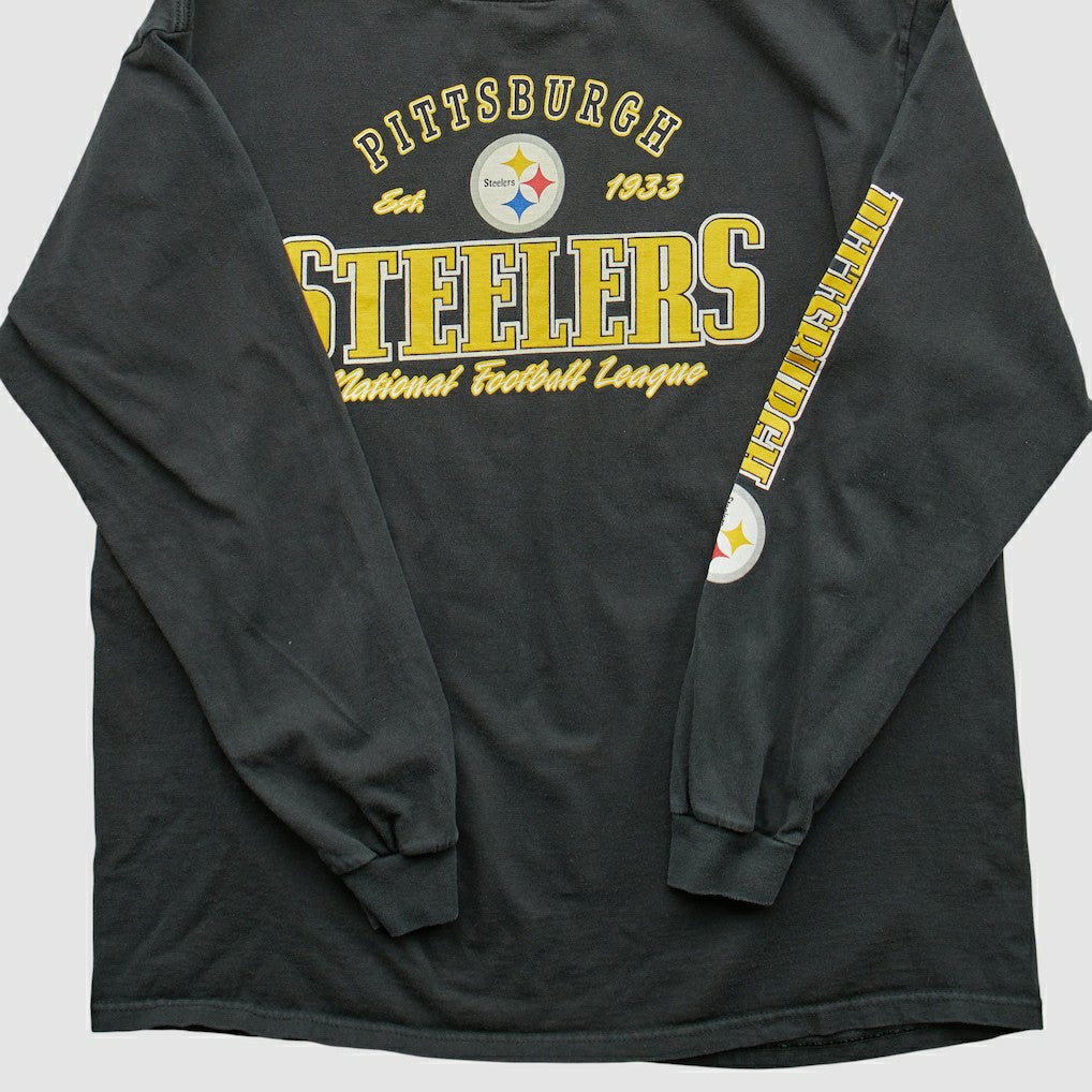 Fanatics Pittsburgh Steelers NFL 2000s Long Sleeve T-shirt Black Vintage
