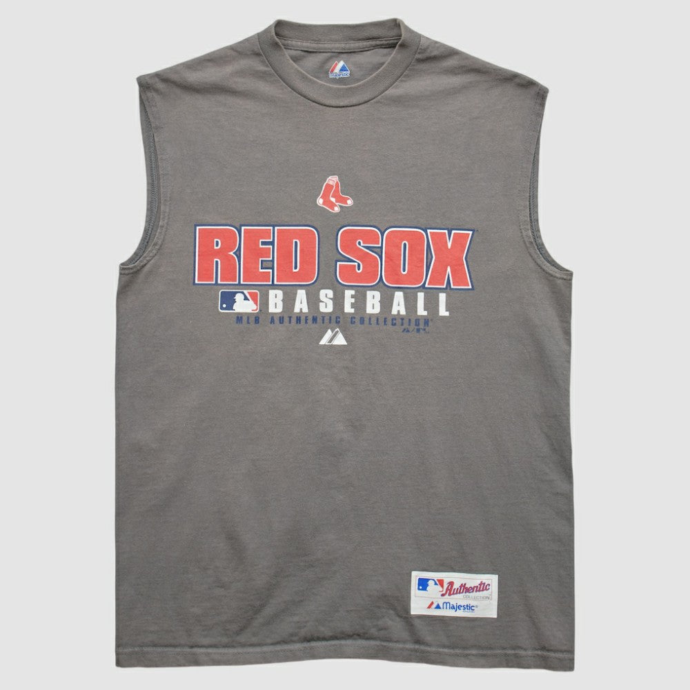 Boston Red Sox Majestic 2000s Tank - Gray - XVintage - Fanatics on Sale