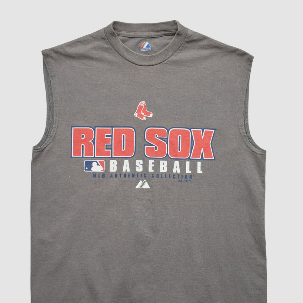 Boston Red Sox Majestic 2000s Tank - Gray - XVintage - Fanatics on Sale