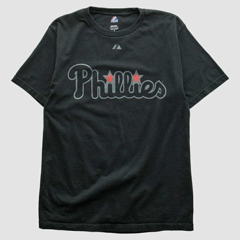 Philadelphia Phillies Majestic 2000s T-shirt - Black - Vintage - Fanatics Discount