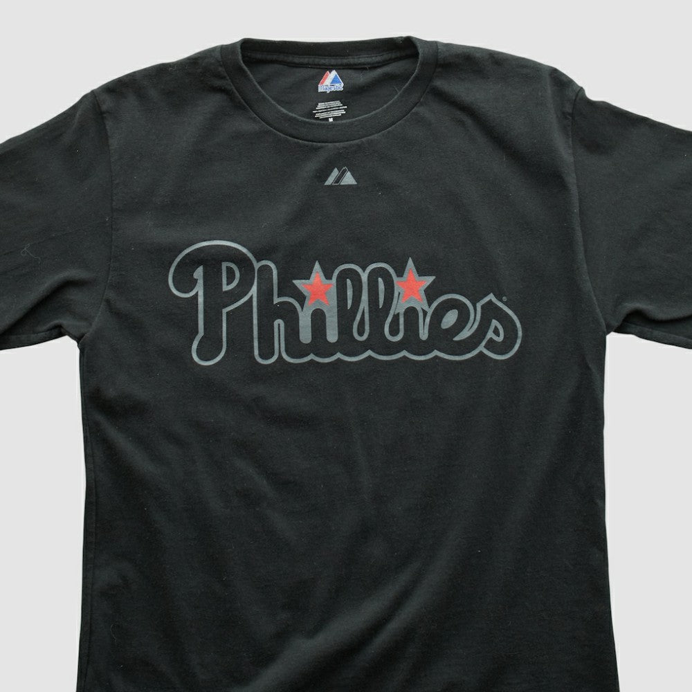 Philadelphia Phillies Majestic 2000s T-shirt - Black - Vintage - Fanatics Discount