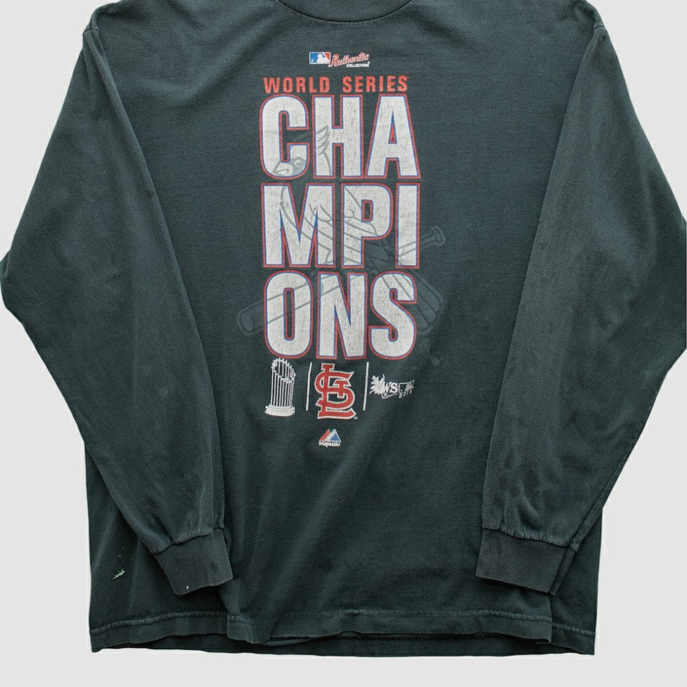St. Louis Cardinals 2011 Long Sleeve T-shirt - Charcoal - Vintage - Fanatics Sale