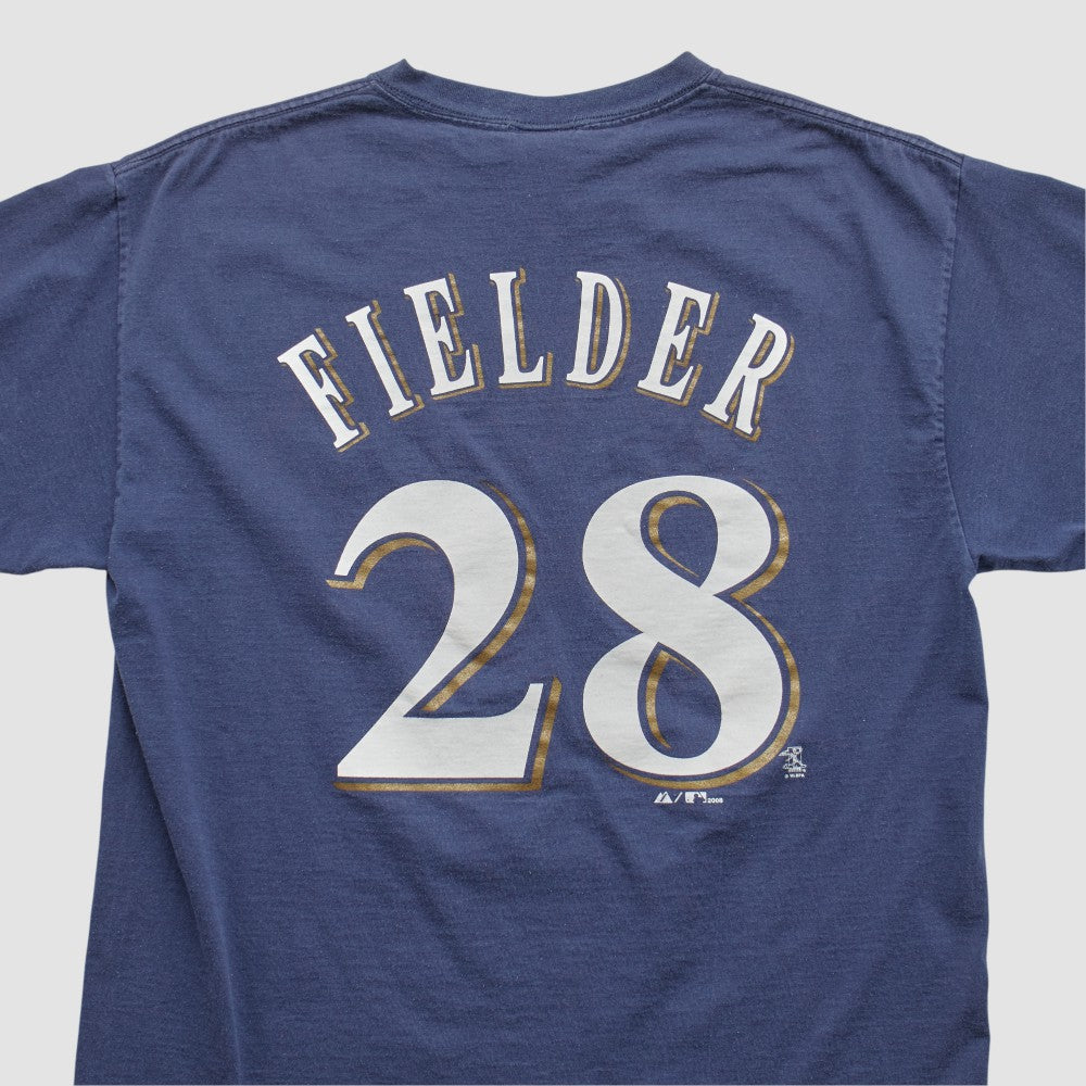 Milwaukee Brewers Majestic 2008 T-shirt - Navy - Vintage - Fanatics on Sale