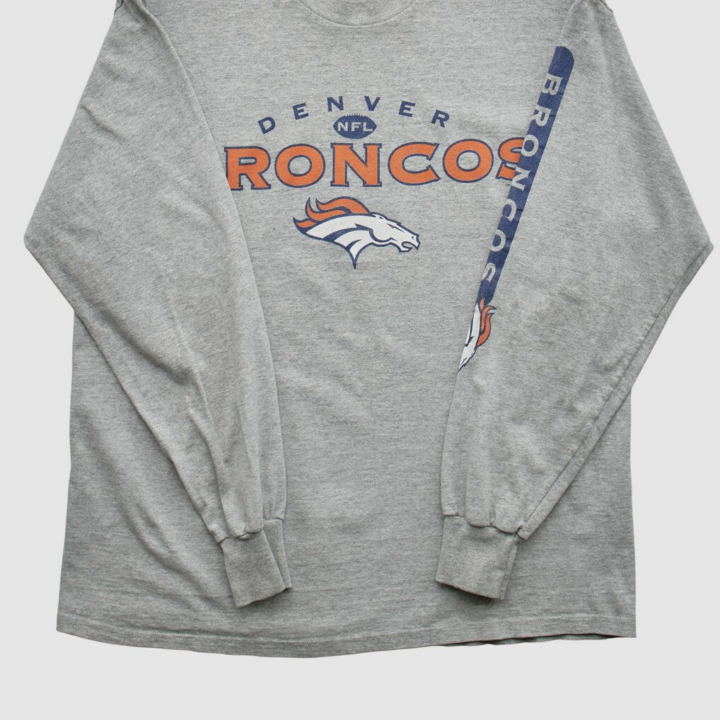 Fanatics Denver Broncos Lee Apparel 2000s Long Sleeve T-shirt Heather Gray Vintage