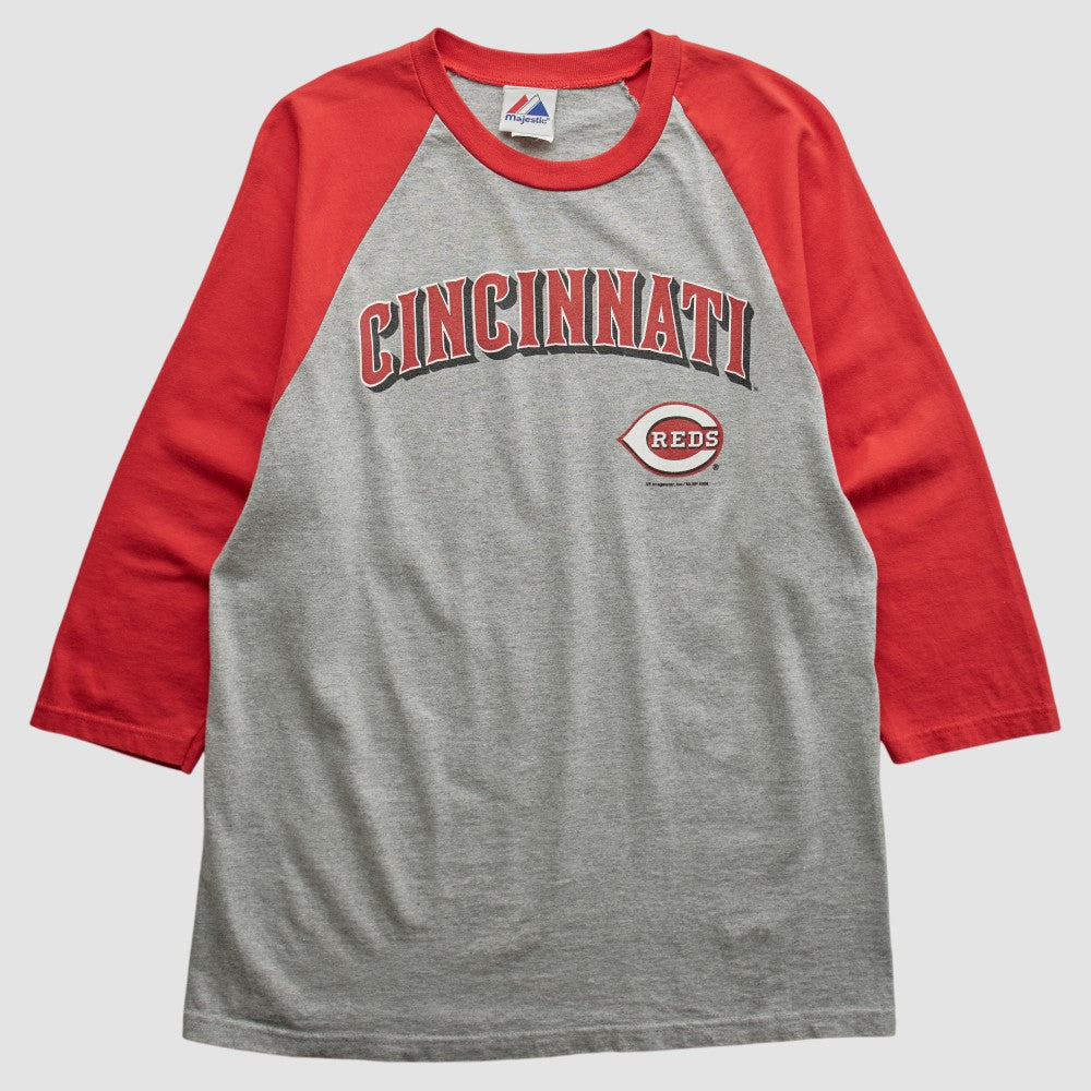 Cincinnati Reds Majestic 2000s T-shirt - Heather Gray - Vintage - Fanatics on Sale